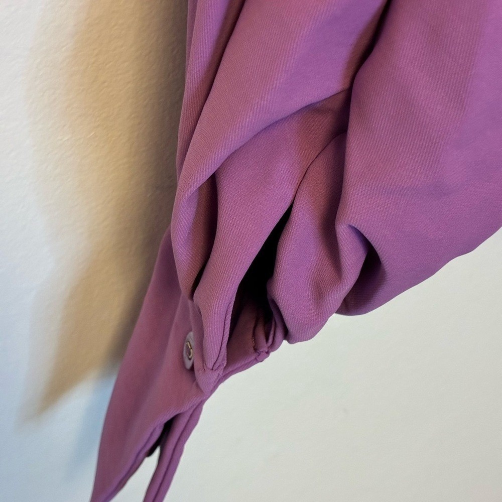 NWT Dee Ocleppo Sumptuous Lavender Peasant Blouse with Long Bishop Sleeves - Picture 11 of 11